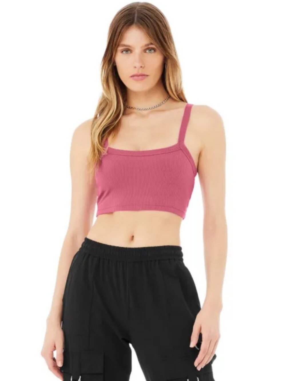 NEW! Alo Yoga 'Ribbed Crop Whisper Bra Tank'